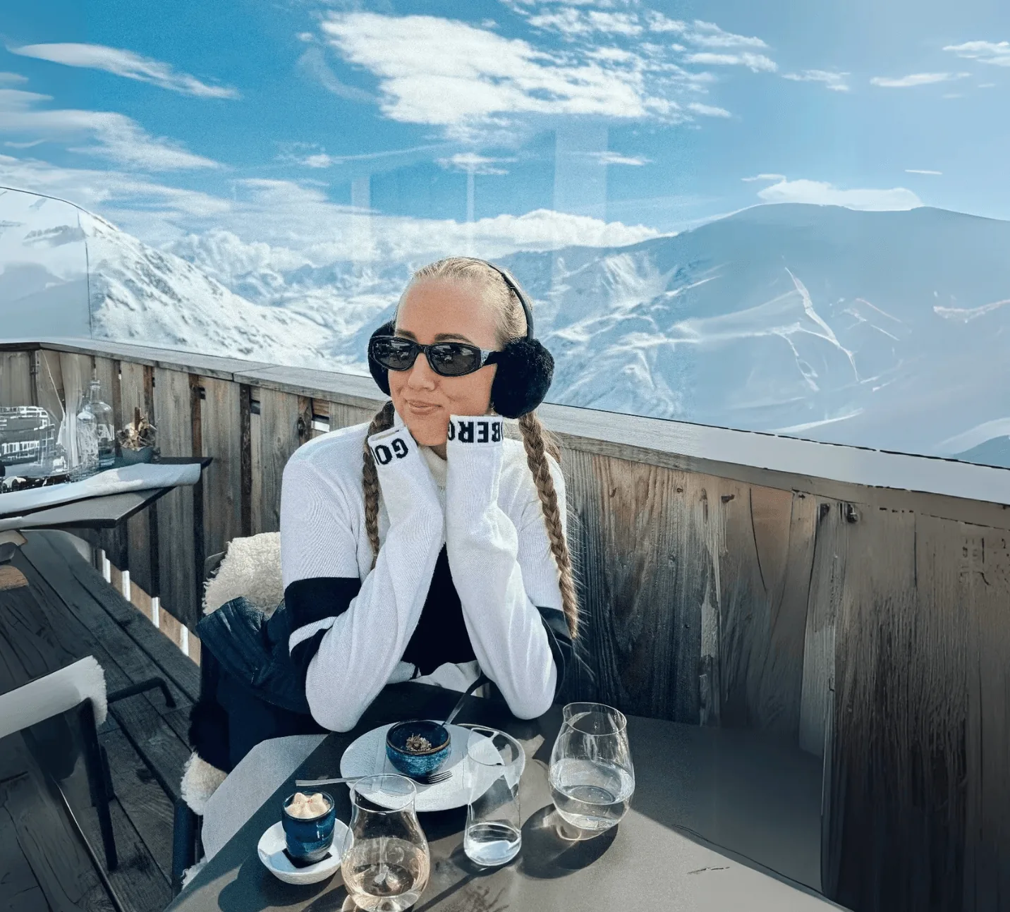 Marie on a mountain terrace